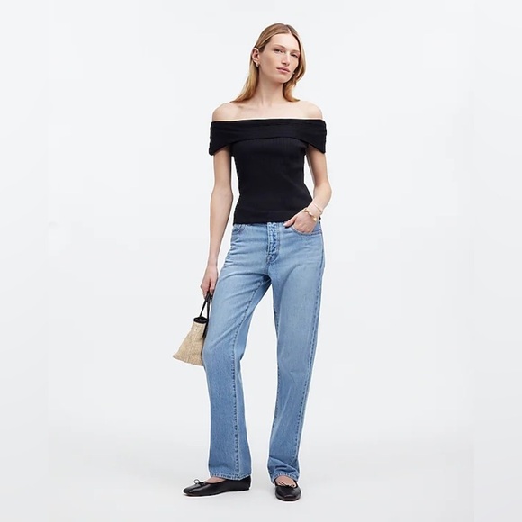 Madewell Ribbed Off-the-Shoulder Top size small - Picture 2 of 5